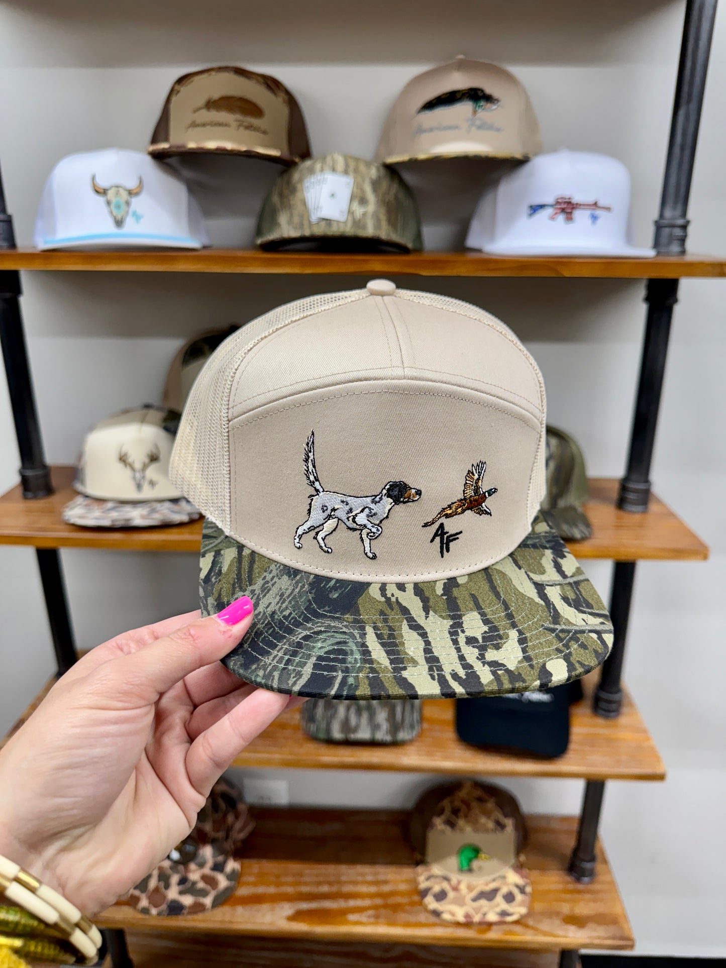 American Fetcher English Setter-7 Panel Treestand Hat