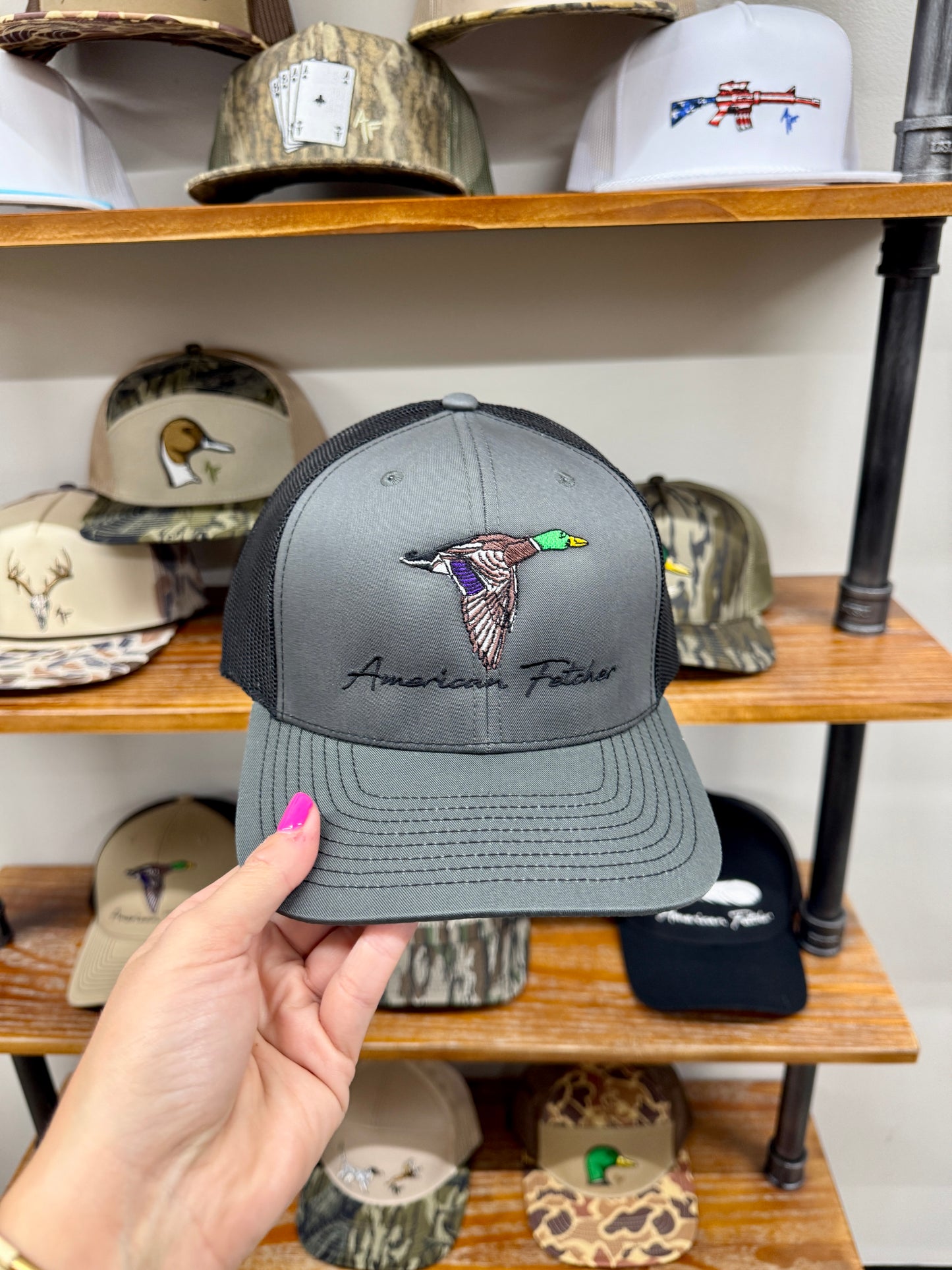 American Fetcher Charcoal/Black Mallard Hat