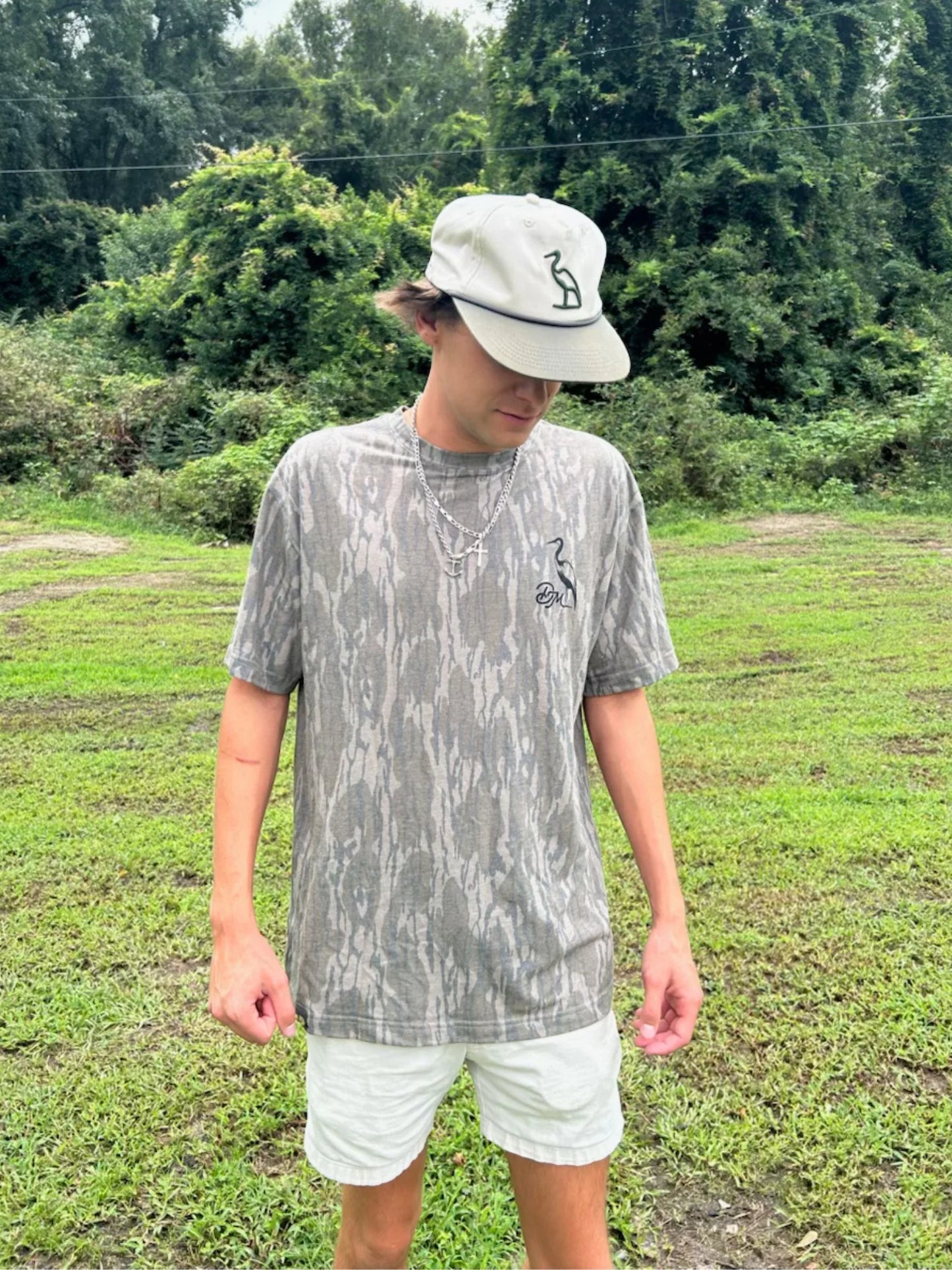 Dirty Marsh Backshore Logo Tee | Washed Out Mossy Oak® Bottomland Camo