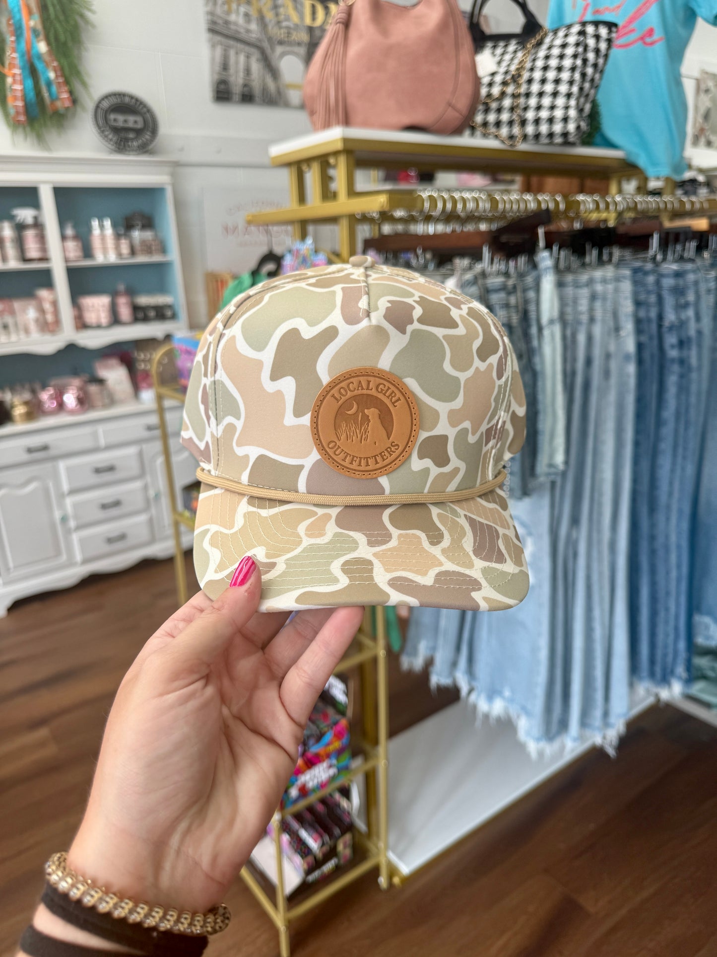 Local Girl Leather Patch Rope Hat