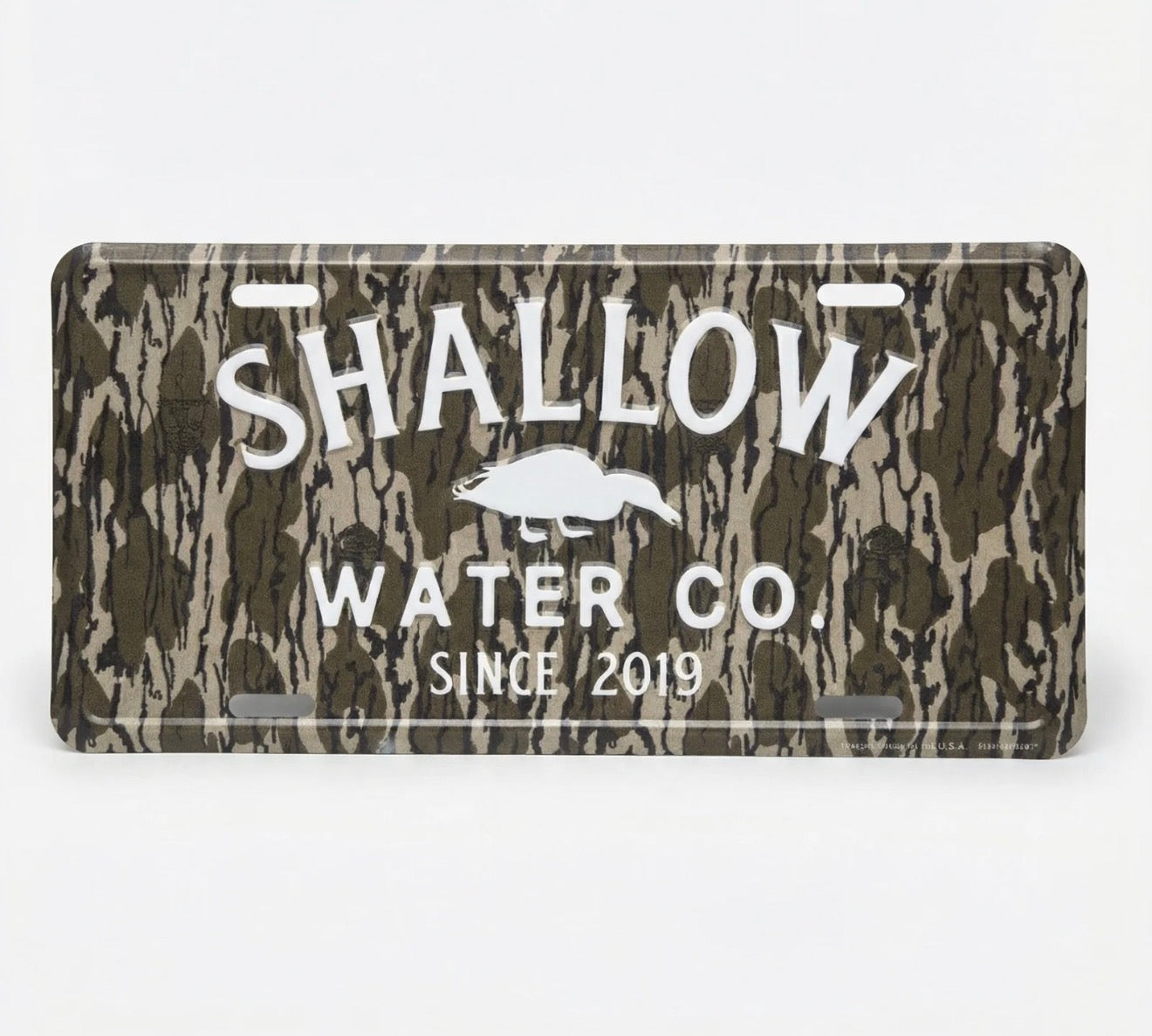 Shallow Water LOGO LICENSE PLATE - MOSSY OAK BOTTOMLAND
