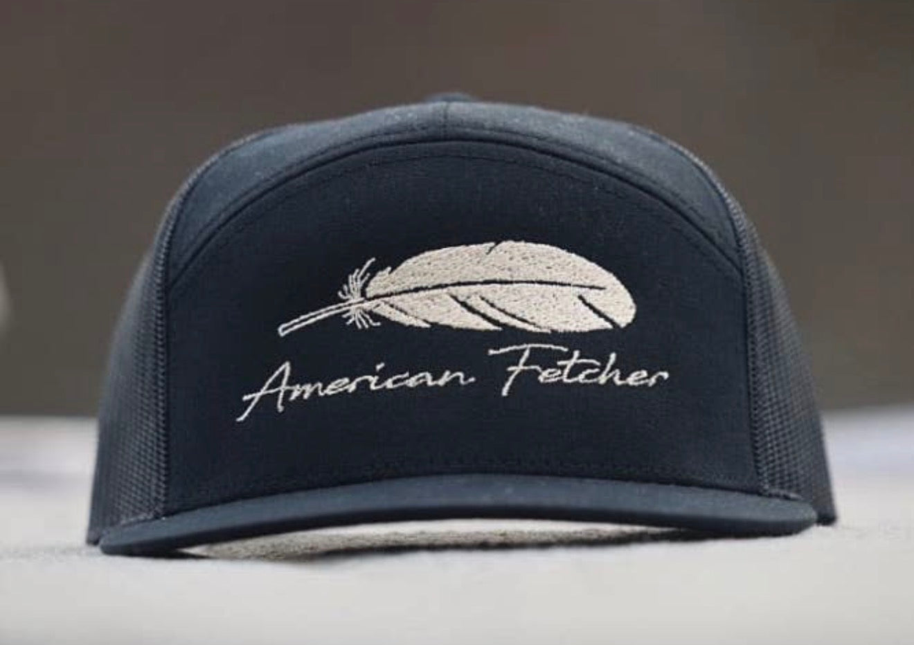 American Fetcher The Feather 7 Panel Black Hat