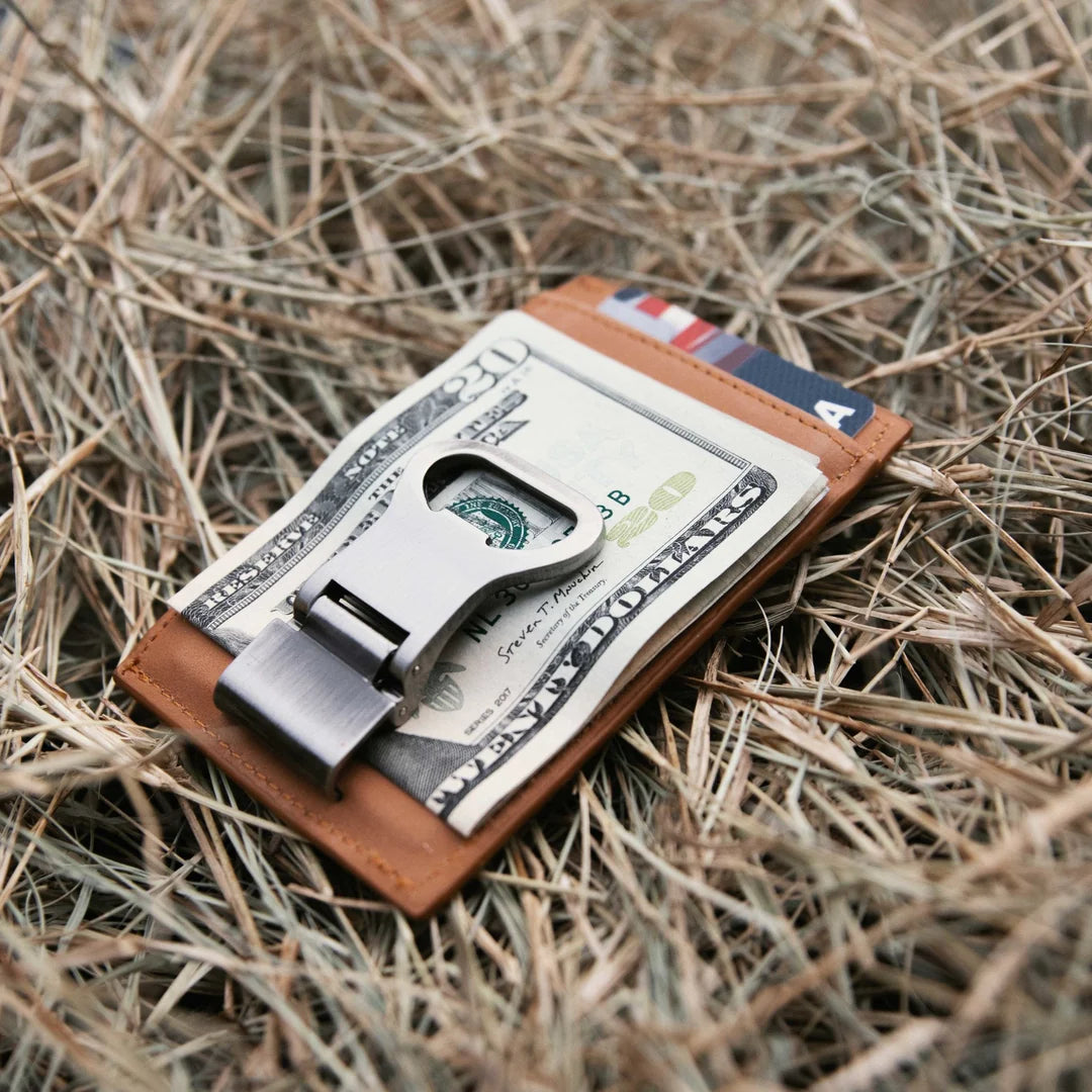 Old South Leather Money Clip with Bottle Opener