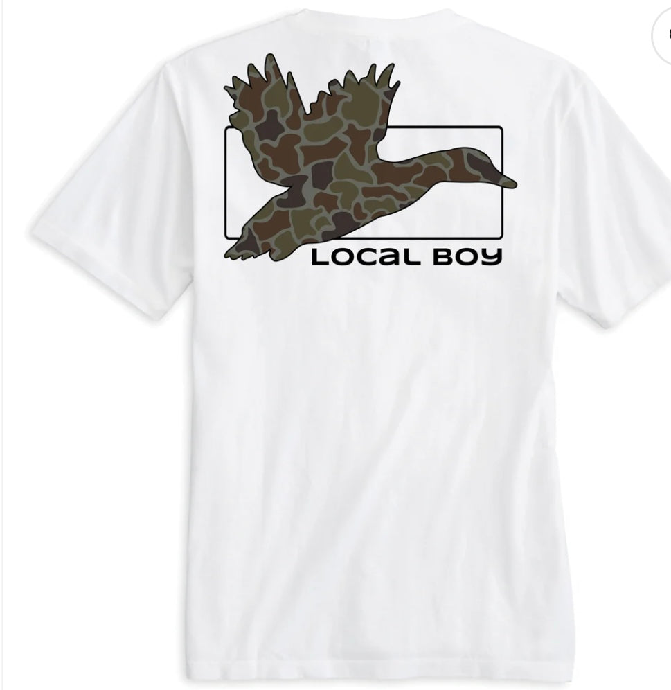 Local Boy White Duck Camo TShirt Tilley Outfitters