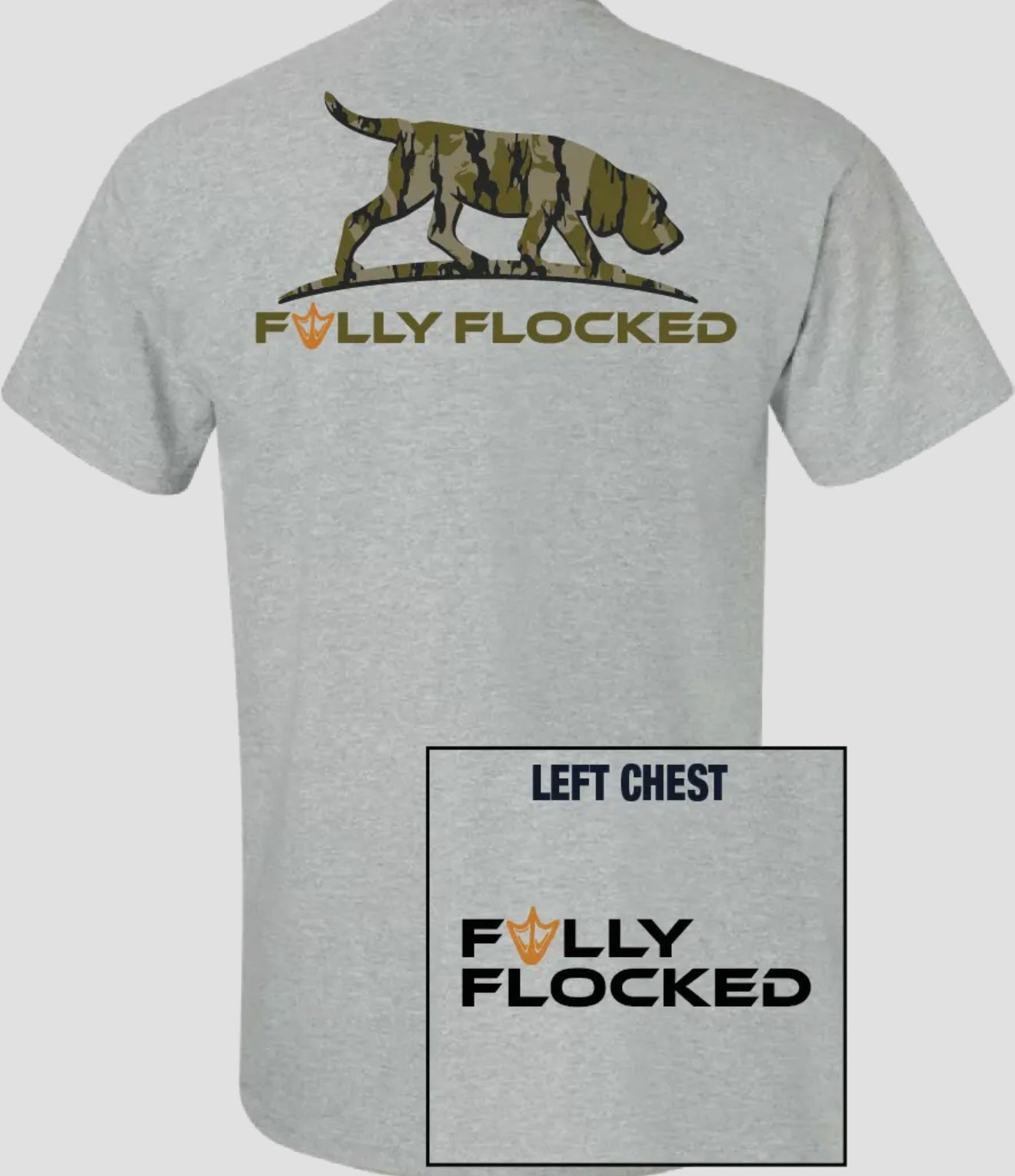 Fully Flocked Camo Hound Sport Grey Tee