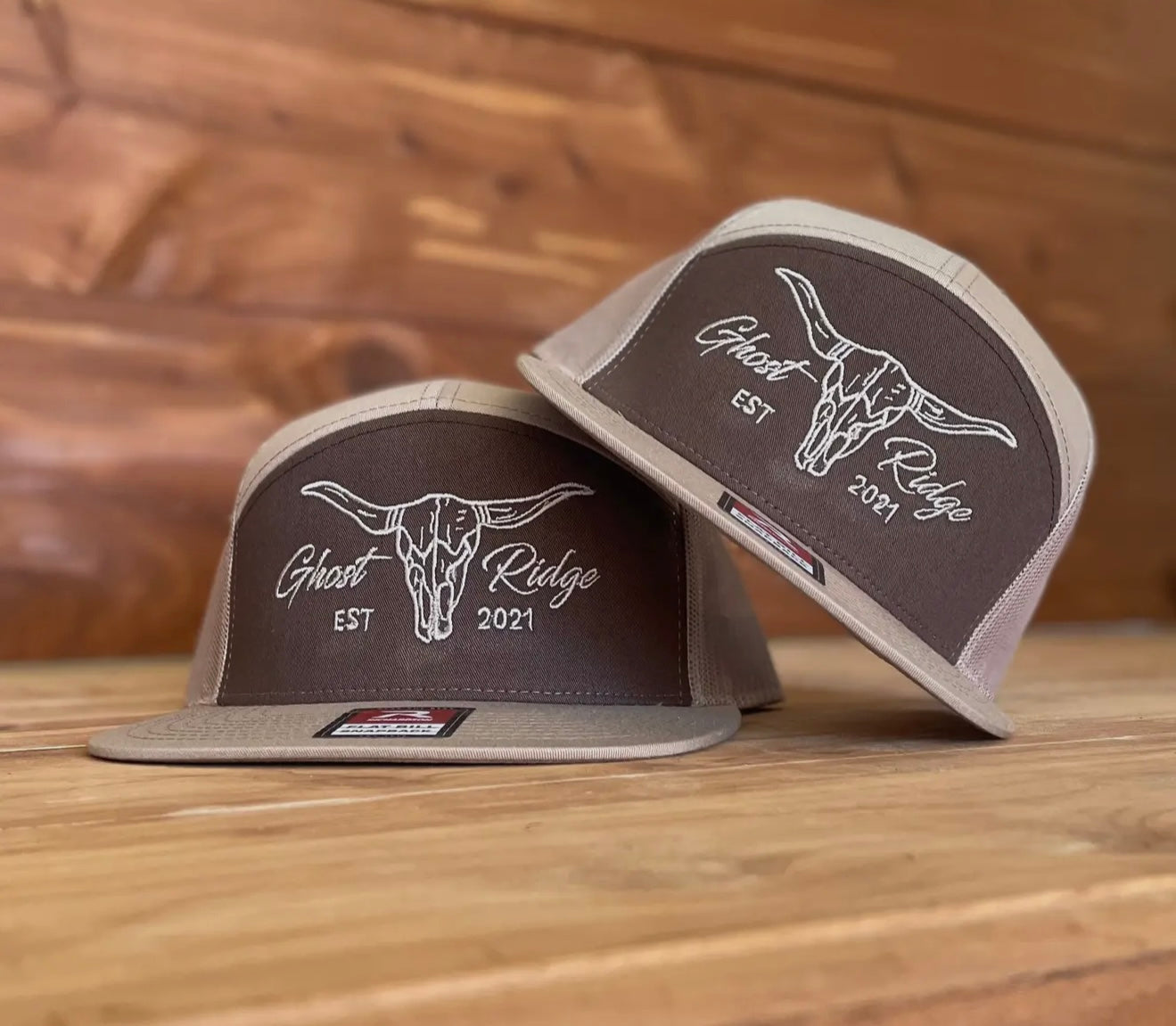 Ghost Ridge Khaki Richardson 7 Panel Bull Hat