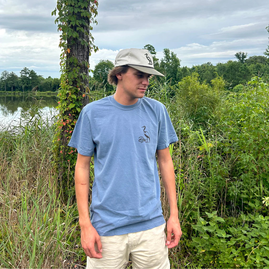 Dirty Marsh Drive Fast Eat Grass Tee | Washed Denim