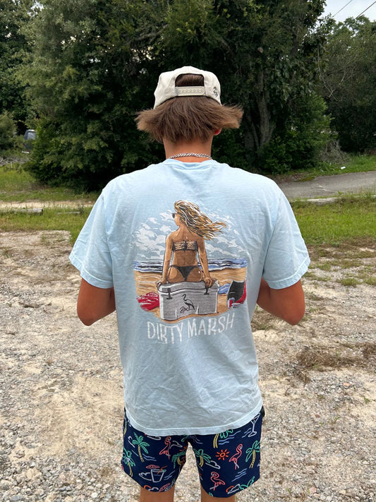Dirty Marsh Yeti Butt Tee | Chambray