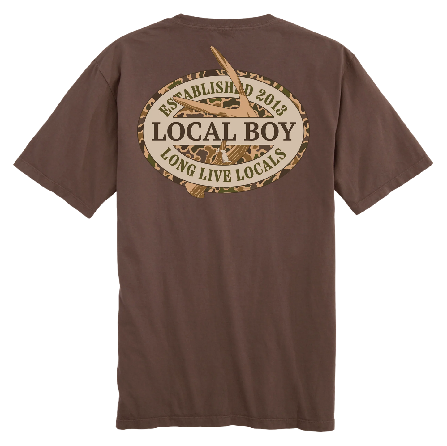 Local Boy Old School Antler Oval T-Shirt