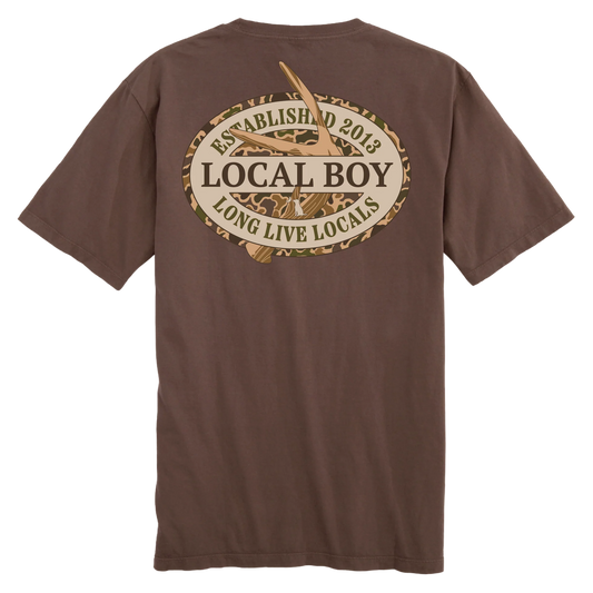 Local Boy Old School Antler Oval T-Shirt