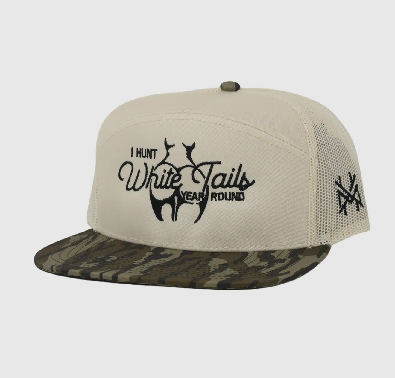 Mad Hatter I Hunt White Tails Year Round Trucker Hat