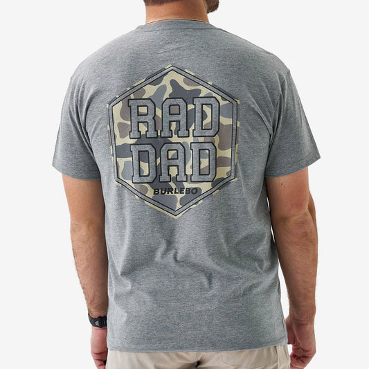 Burlebo Short Sleeve Tee - Rad Dad Deer Camo - Dark Heather Grey