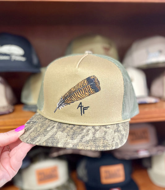 American Fetcher Khaki/ Bottomland Embroidered Feather Hat