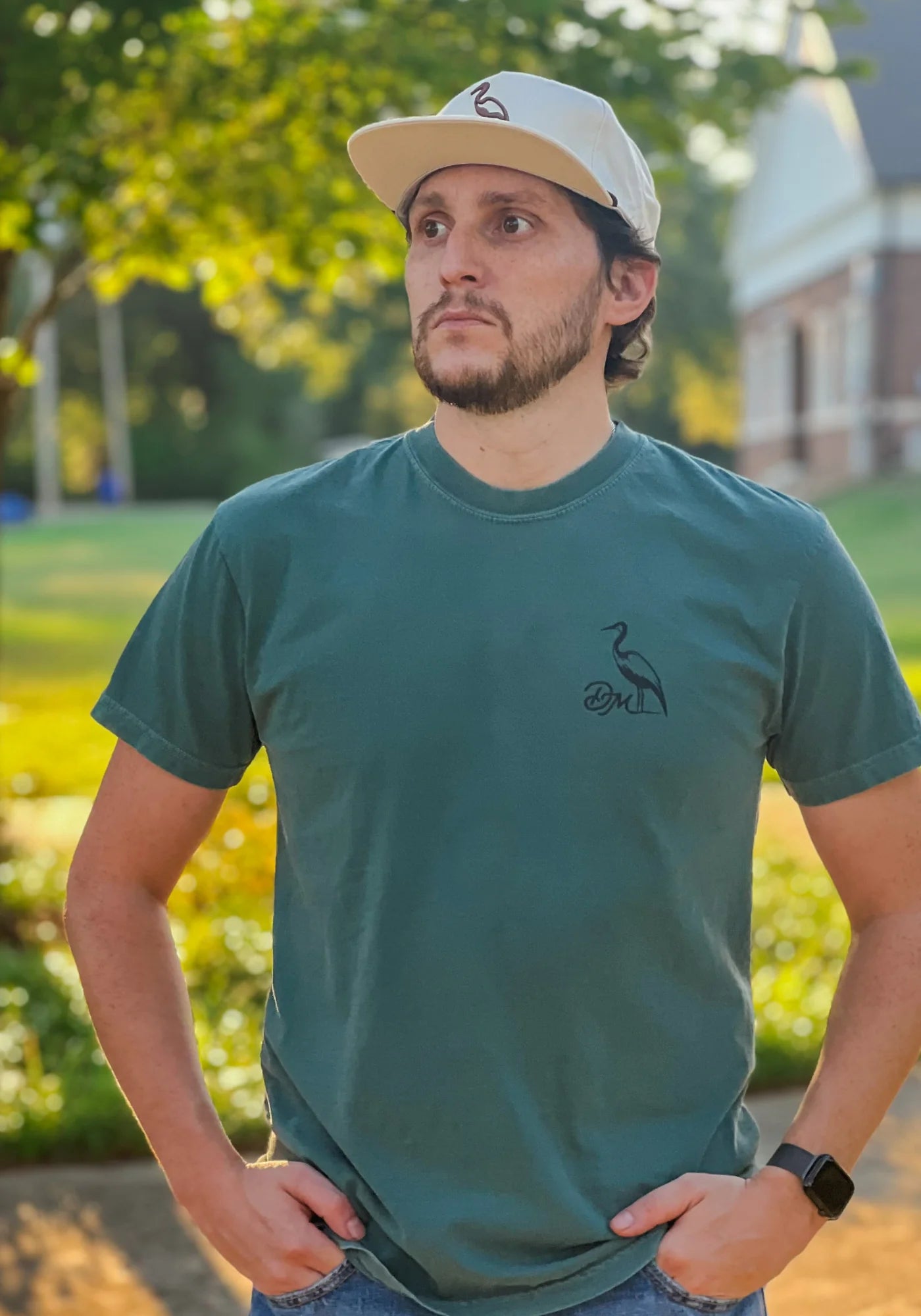 Dirty Marsh Marshall on Da Box Tee | Blue Spruce