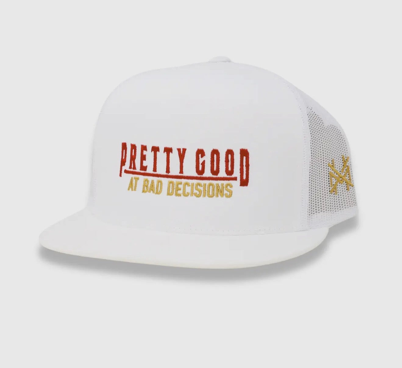 Mad Hatter Pretty Good at Bad Decisions Trucker Hat