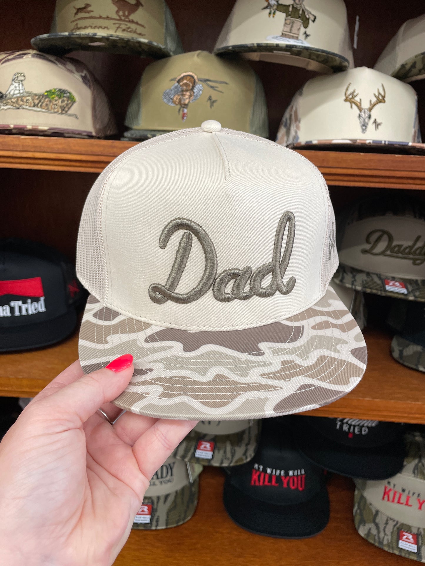 Mad Hatter Dad Field Camo Flat Bill Hat