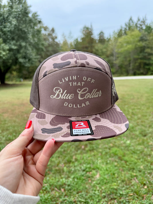 Mad Hatter Blue Collar Dollar - 7 Panel Hats