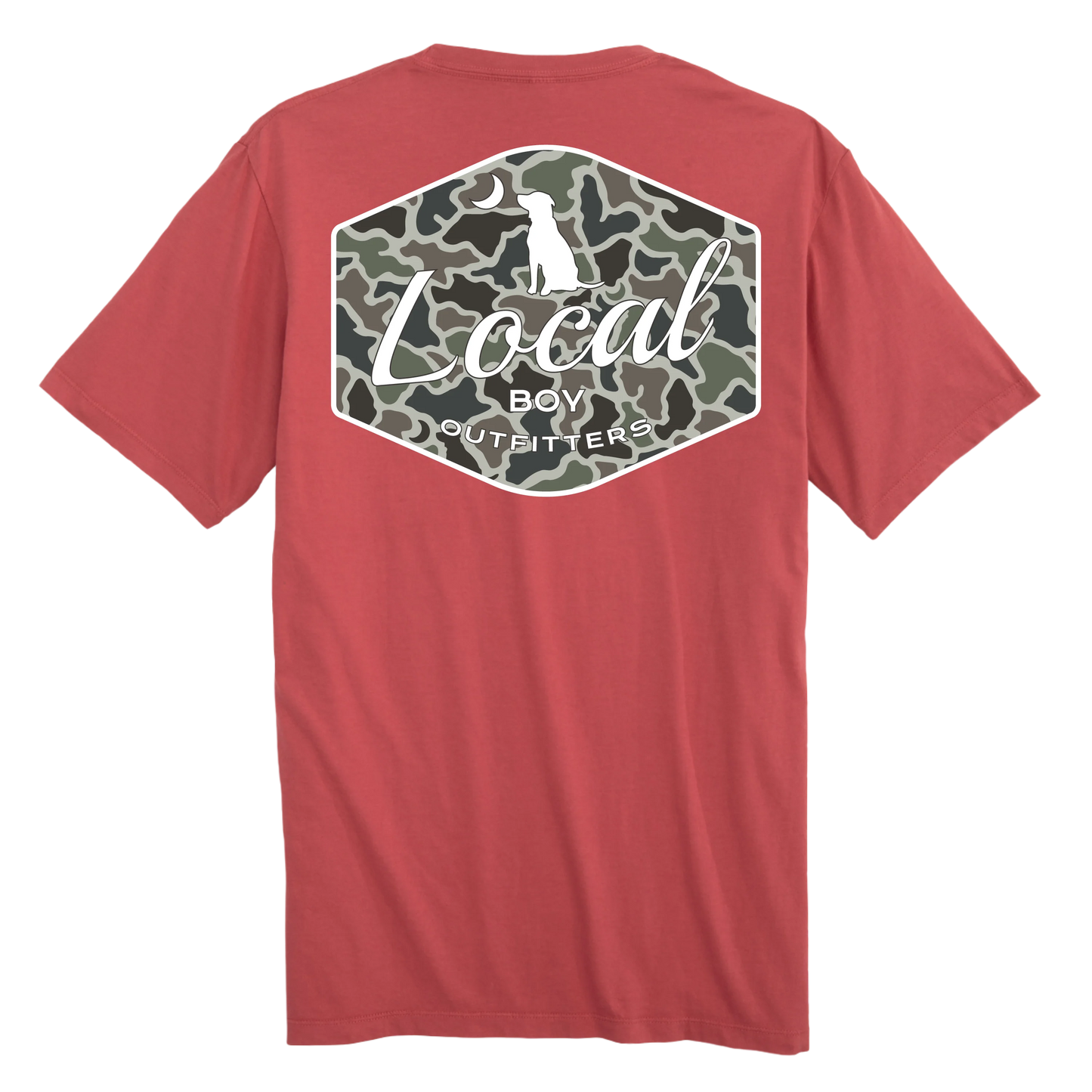 Local Boy Dog & Moon Camo Badge T-Shirt