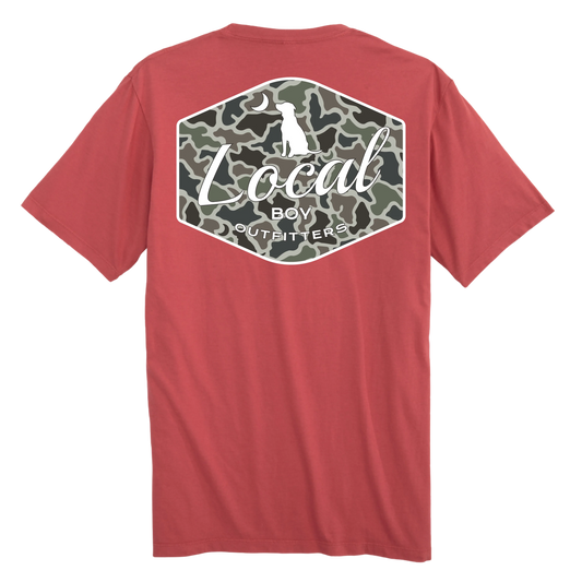 Local Boy Dog & Moon Camo Badge T-Shirt