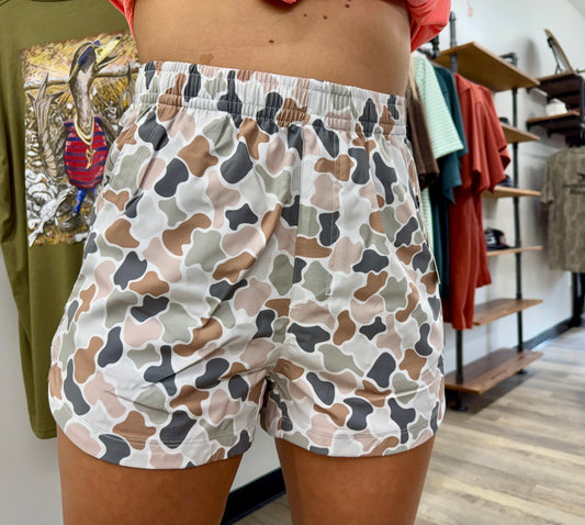 Local Girl Forest Camo Flora Volley Shorts