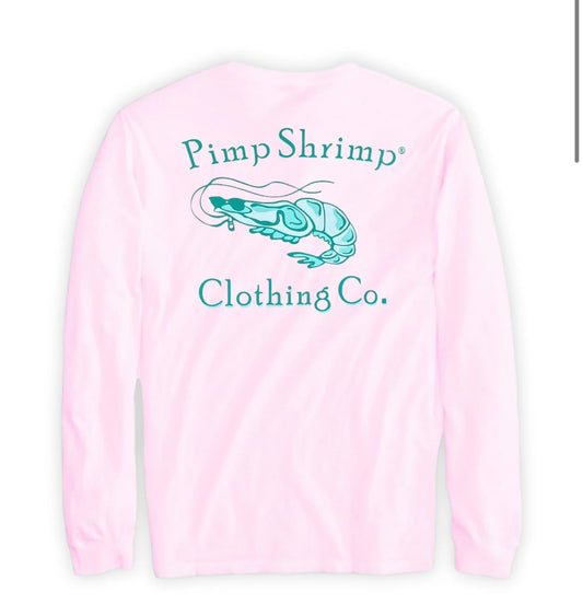 Pimp Shrimp Pink Jady Original Logo Long Sleeve T-Shirt