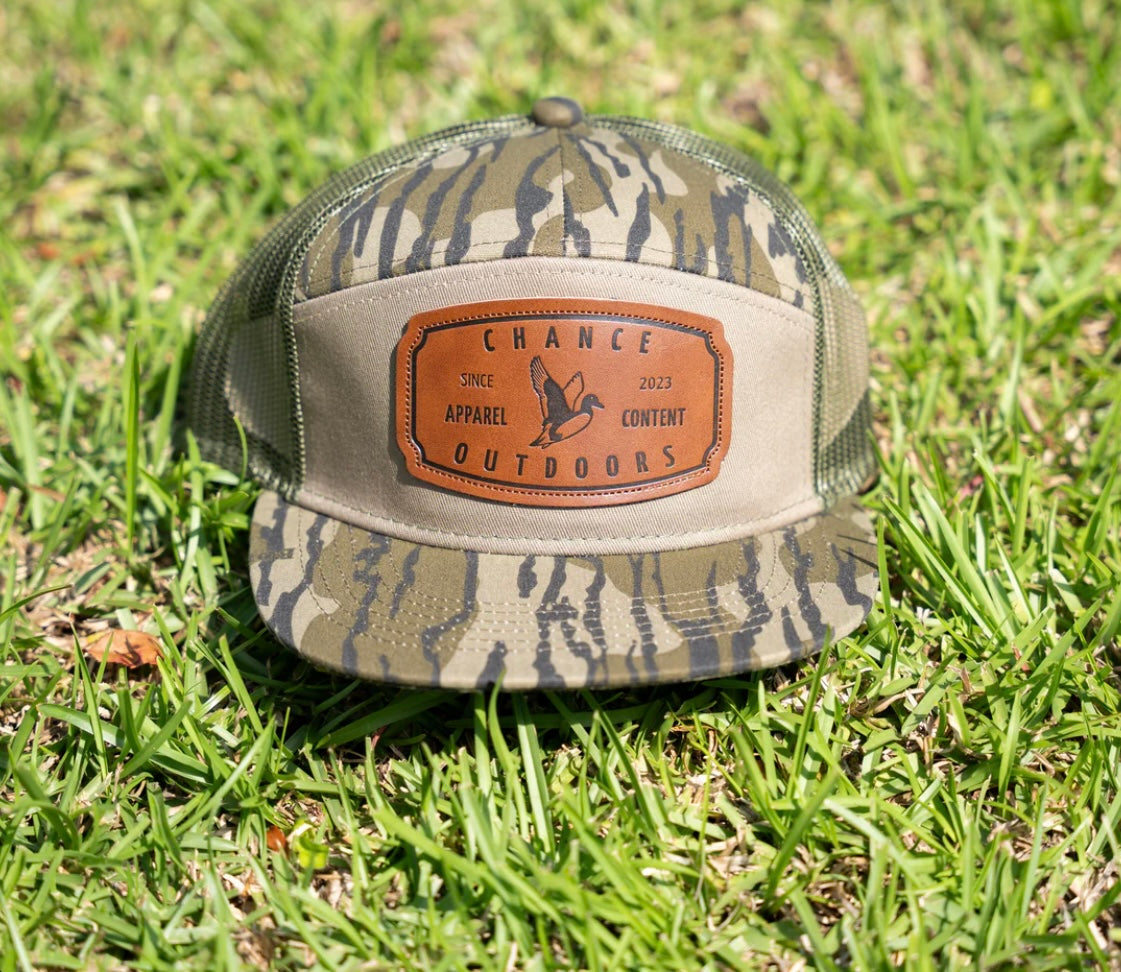 Chance Outdoors Logo Leather Patch 7 Panel Bottomland Hat