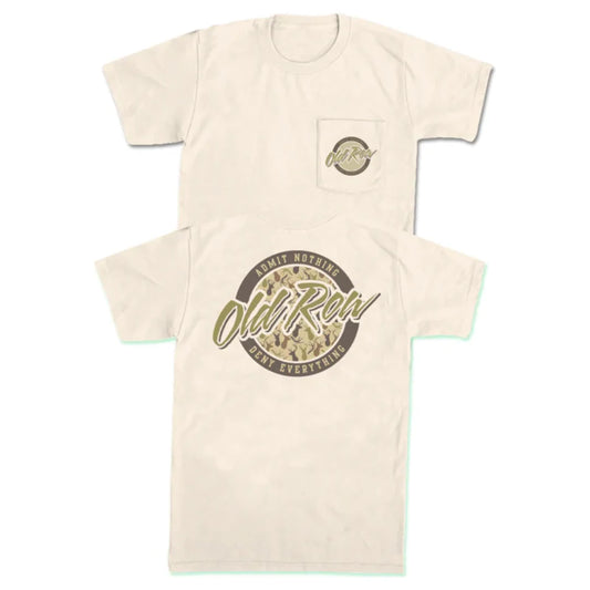 Old Row Deer Camo Circle Logo Pocket Tee