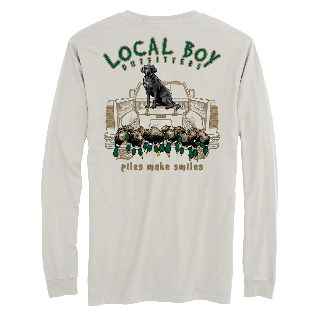 Local Boy Piles Make Smiles Long Sleeve T-Shirt-Silver