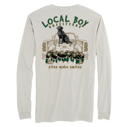 Local Boy Piles Make Smiles Long Sleeve T-Shirt-Silver