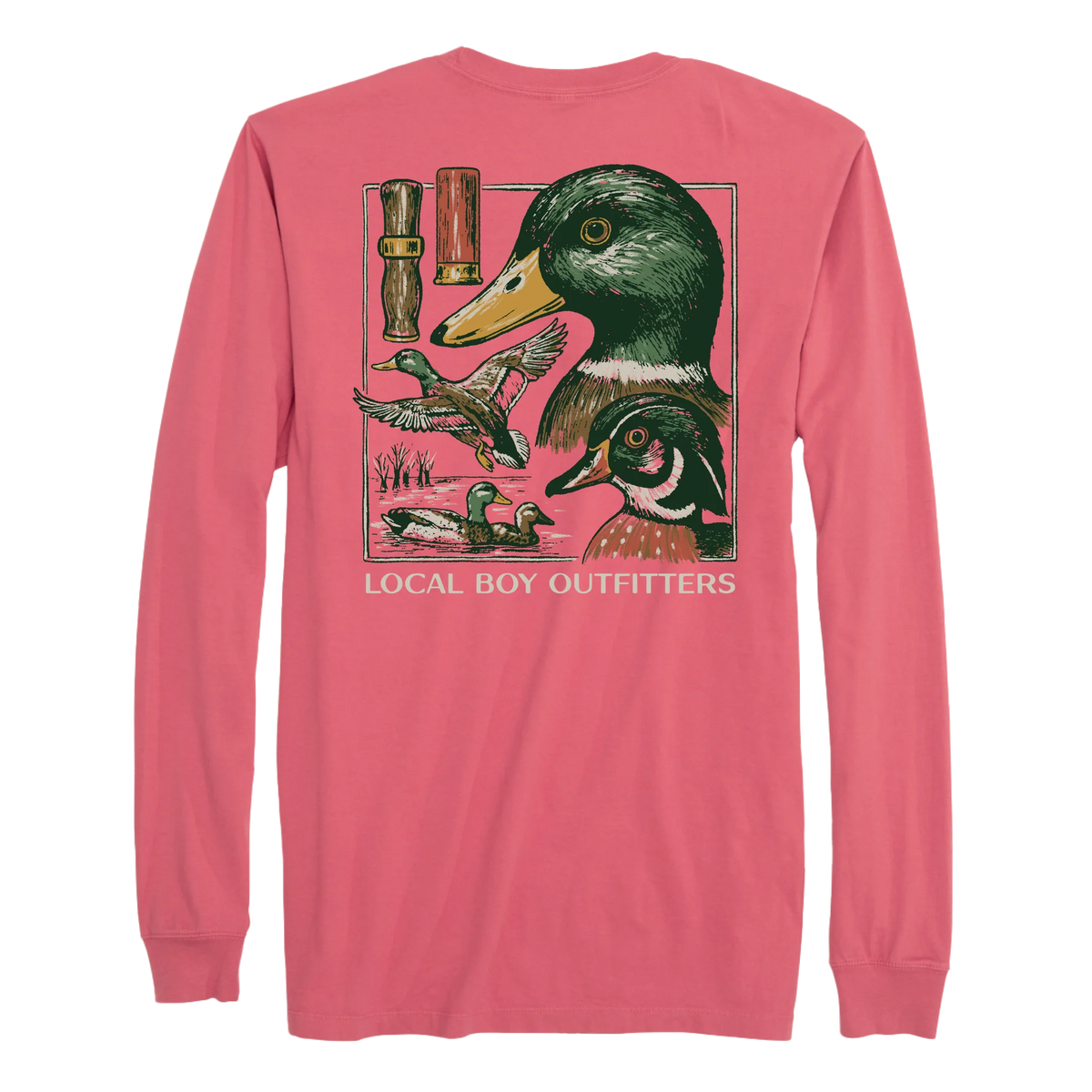 Local Boy Duck Species Long Sleeve T-Shirt-Brick
